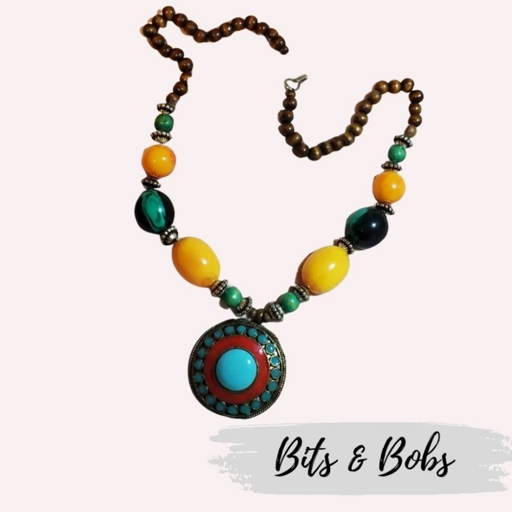 Beautiful Boho Turquoise Statement Necklace